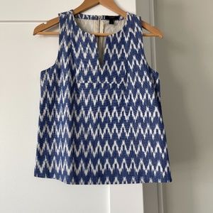 JCREW Ikat patterned blue shirt, size 0
